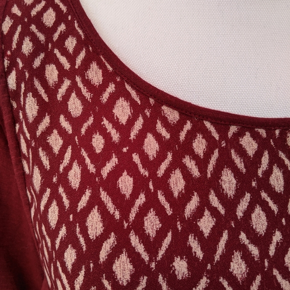 Lucky Brand top size large, red and white diamonds - Picture 7 of 10